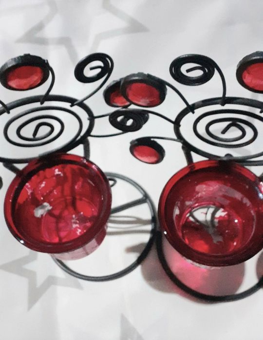 Suport lumânare metal&sticla