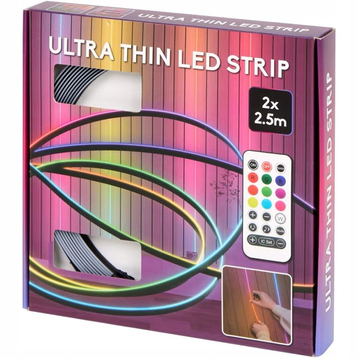 Ултратънка LED лента – 2 x 2.5м (общо 5 метра)