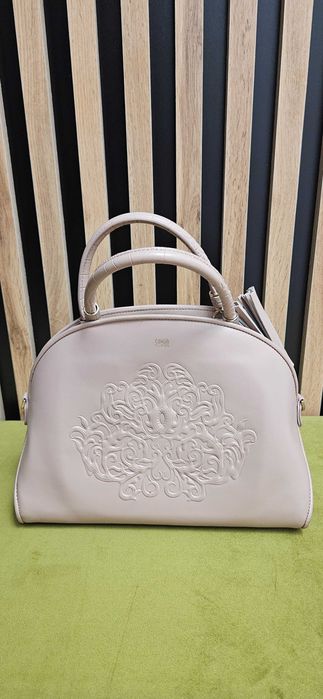 Geanta de mana cu manere, Cavalli Class, culoare pudra, nou, nepurtat