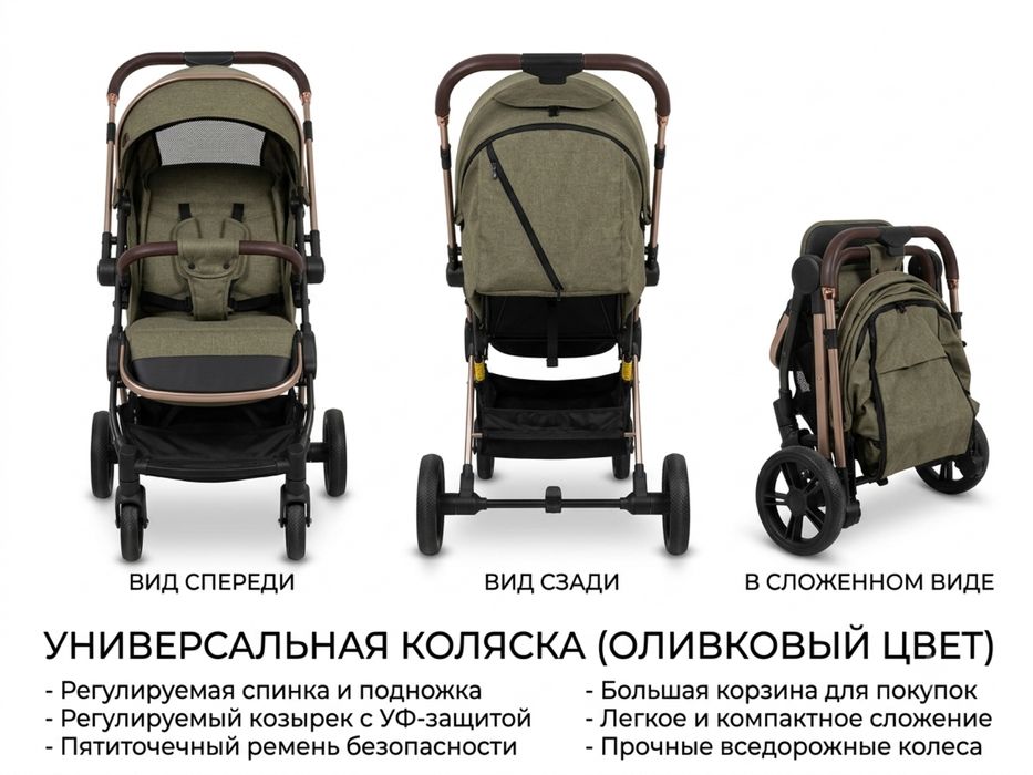 Стильная и маневренная прогулочная коляска