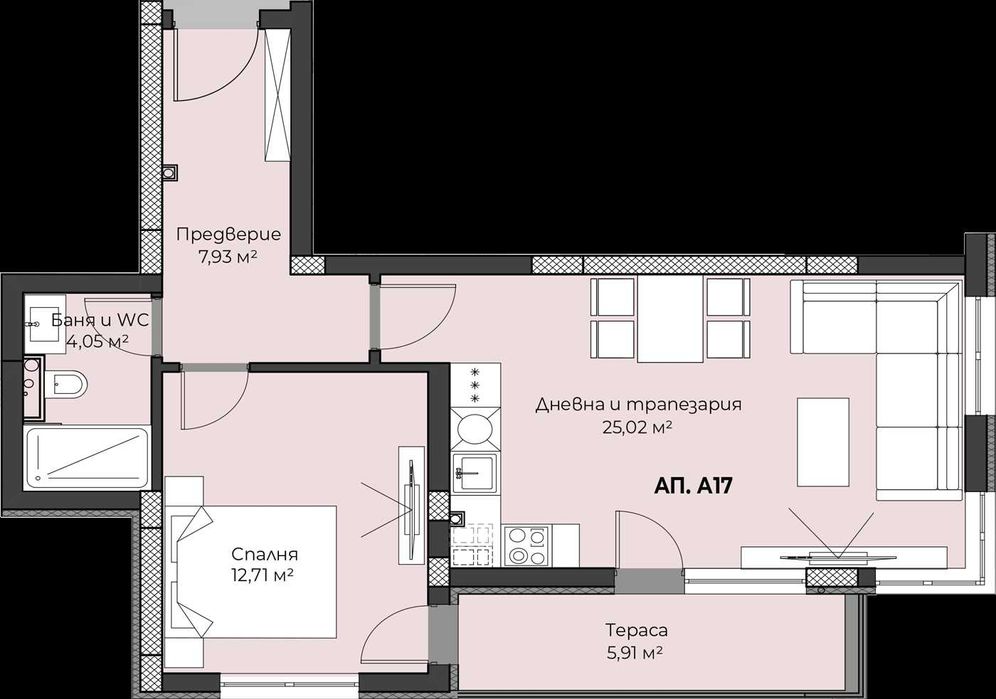 Продава се Двустаен апартамент в Пловдив, Христо Смирненски - 72 кв.м за 1351 €/кв.м - Снимка #1