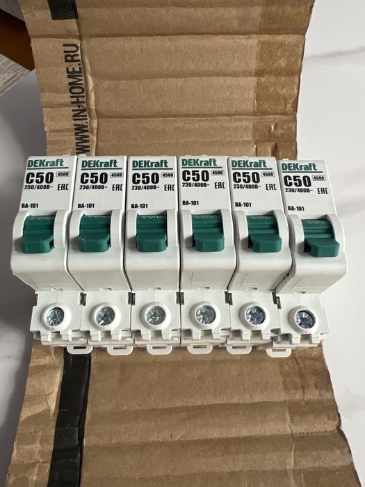 DEKraft ВА-101 Автоматический выключатель 1Р 50А (C) 4,5кА