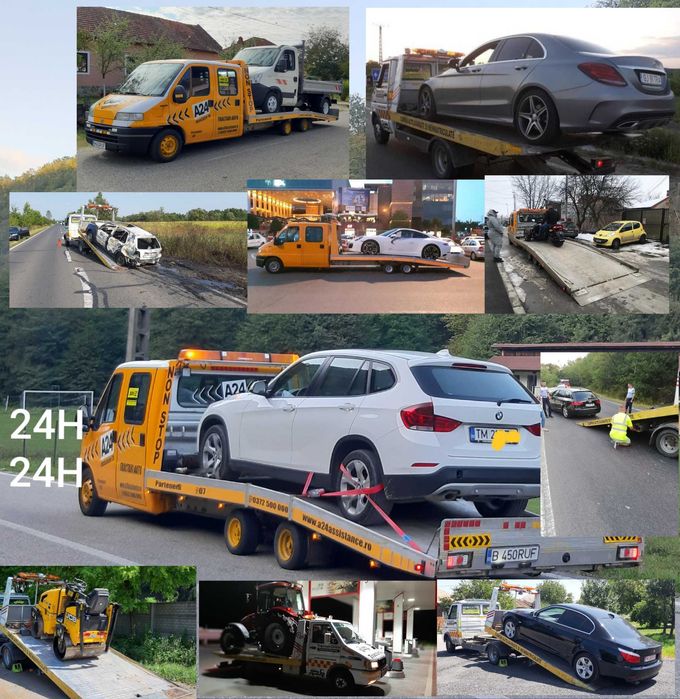 Tractari Auto Platforma 6 locuri Non Stop Indiferent de Locație