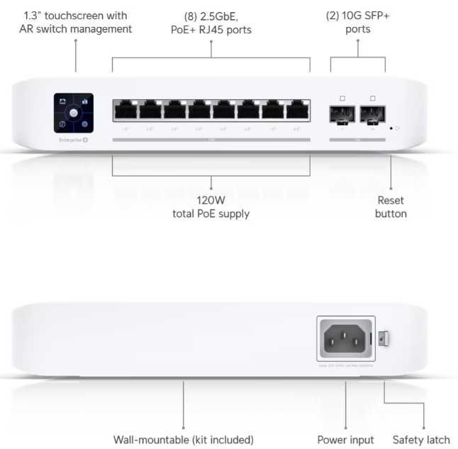 Switch Unifi Enterprise 8 PoE USW-Enterprise-8-PoE (120W) aproape nou