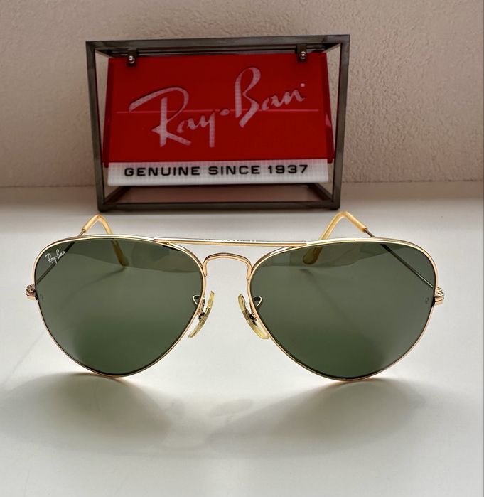 Ray Ban B&L Aviator USA 58-14 G15 винтидж оригинал
