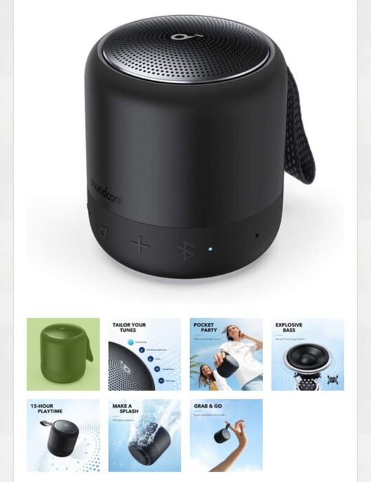 Преносима тонколона Anker SoundCore Mini 3 Pro, 6W, bluetooth 5.0, USB-C