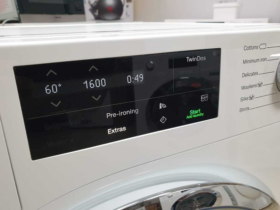 UK Miele 1600rpm 9кг Wi-Fi TwinDos Пералня Миеле 12м Гаранция