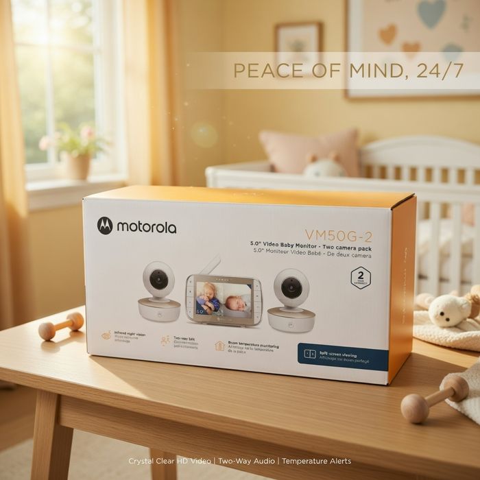 Видеоняня радионяня Motorola VM50G-2 экран 5 дюйм с двумя камерами
