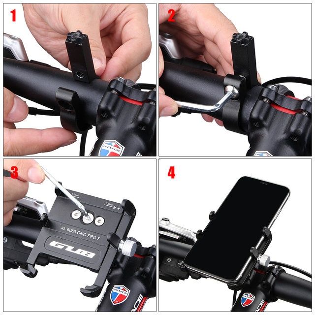 Suport aluminiu telefon bicicleta trotineta GUB Pro 7 Pro 3 prindere 6