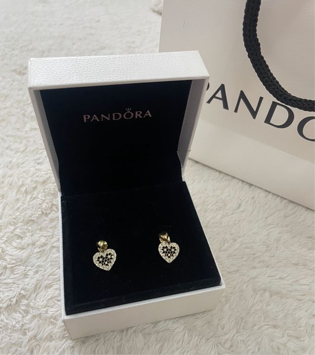 Cercei Pandora suflati cu aur