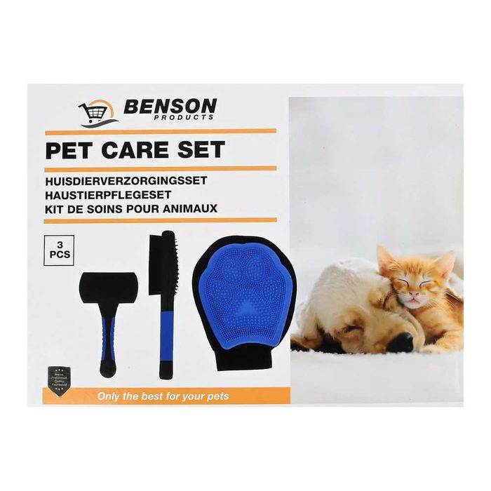 Комплект за грижа за домашни любимци Benson Pet, 3 части, за кучета и котки