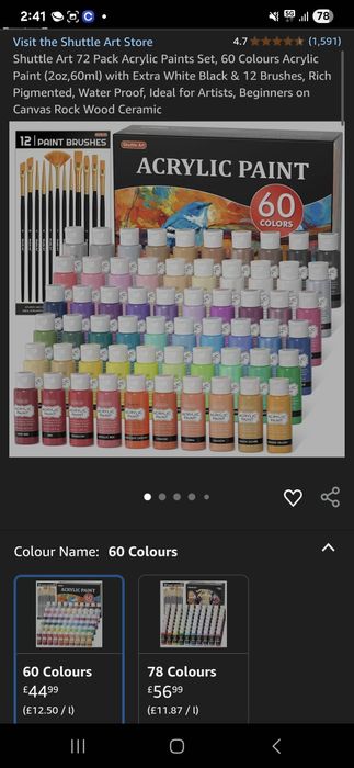 Акрилни бои 60 броя х 60 мл Shuttle Art Нови