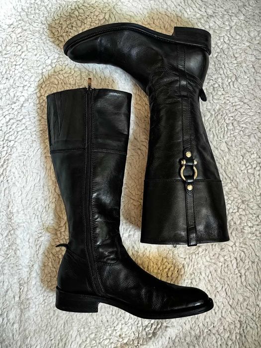 Cizme negre dama piele naturala Geox riding Walk Pleasure