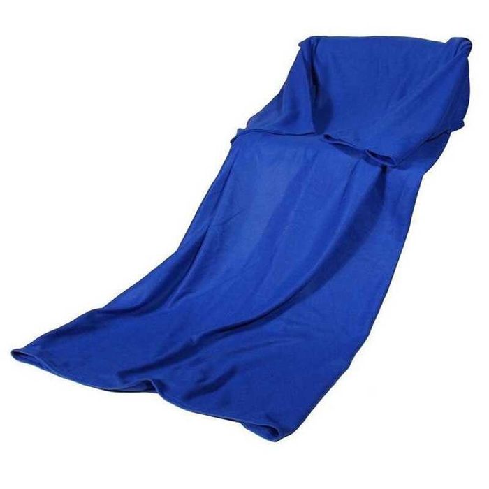 Patura cu Maneci Snuggie, Albastra, Stil Hanorac