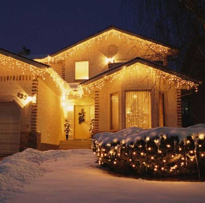 LED Топло бяла Светеща завеса 50метра х 60см с Флаш Ефект тип Висулка