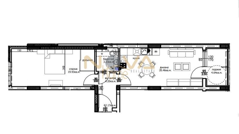 Продава се Двустаен апартамент в Варна, Левски - 70 кв.м за 780 €/кв.м - Снимка #2
