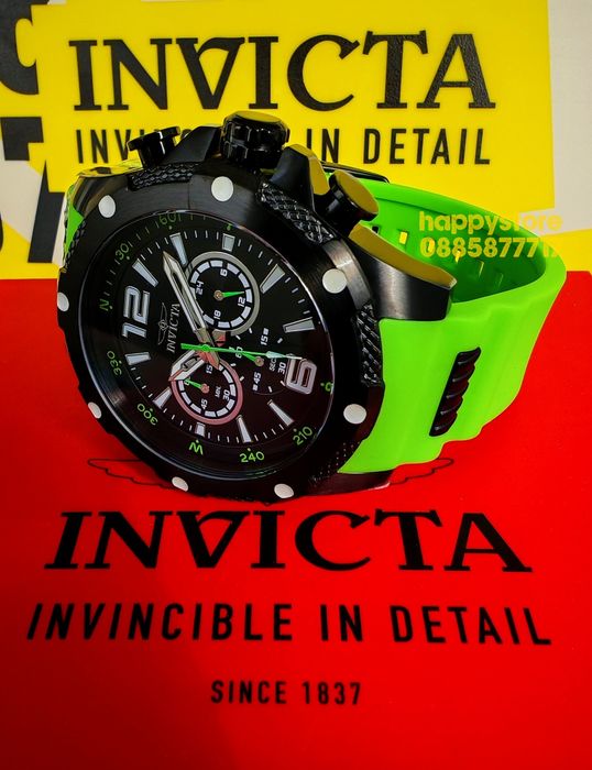 INVICTA Axis Black/Green 50mm, Инвикта нов ръчен часовник