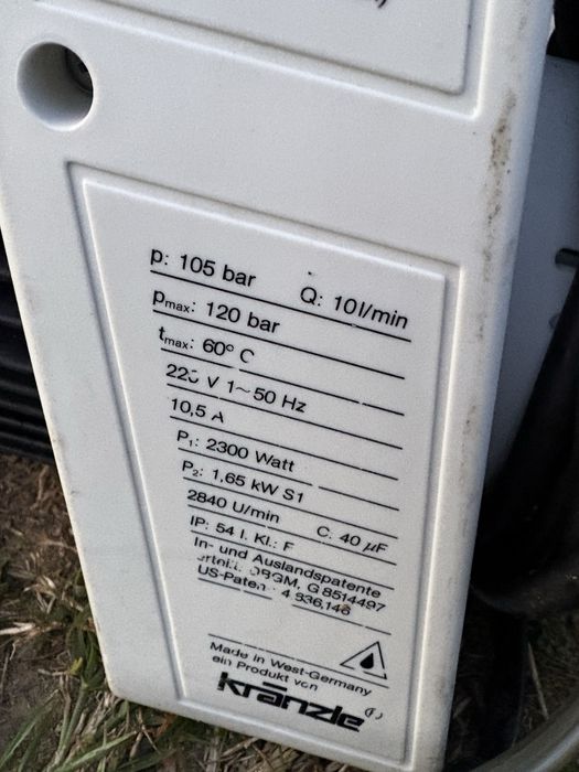 Aparat spalat cu presiune Kranzle 105, p. Max 120 bar