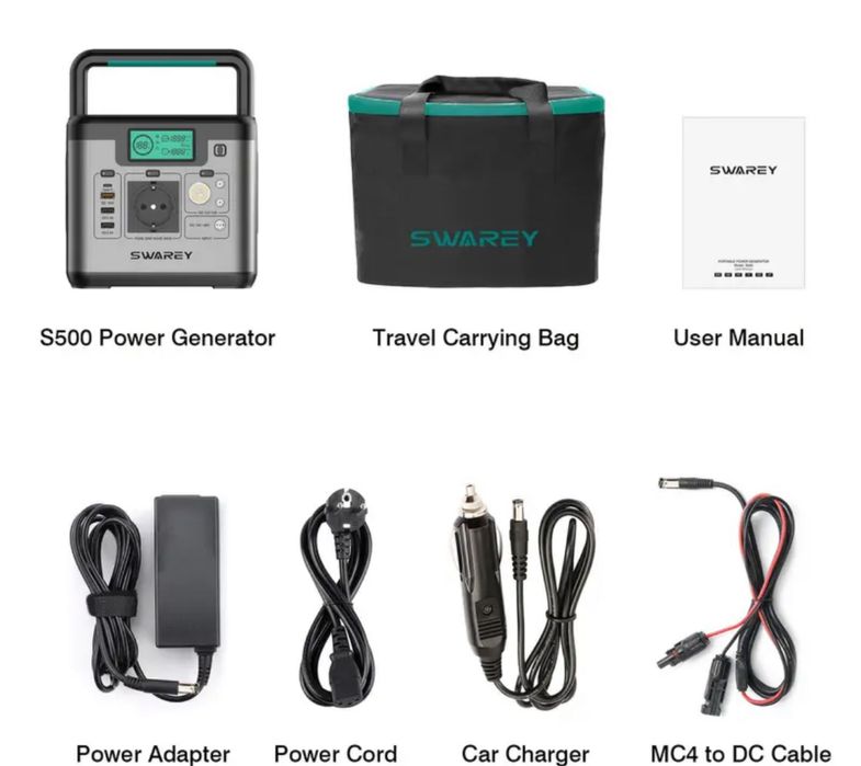 НОВИ с 24м ГАРАНЦИЯ! Swarey S500 + 100W Соларен Панел | Реално Off-Grid Решение за Къмпинг, Кемпер, Каравана и Риболов