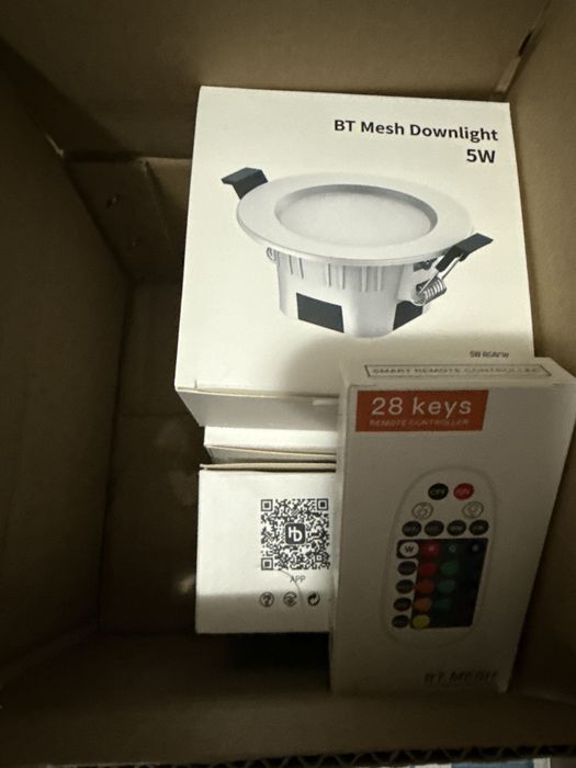 Set 4 Bec Spot LED incastrat 5W Bluetooth Smart Aplicatie Telecomanda