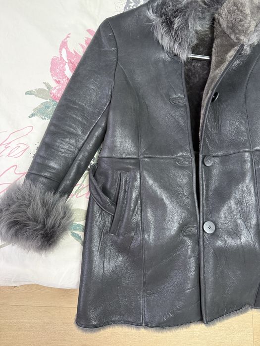 Cojoc Vesa cu gluga, blana naturala de miel si vulpe  polara