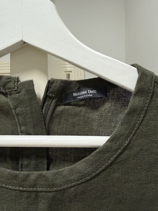 Льняное платье миди Massimo Dutti