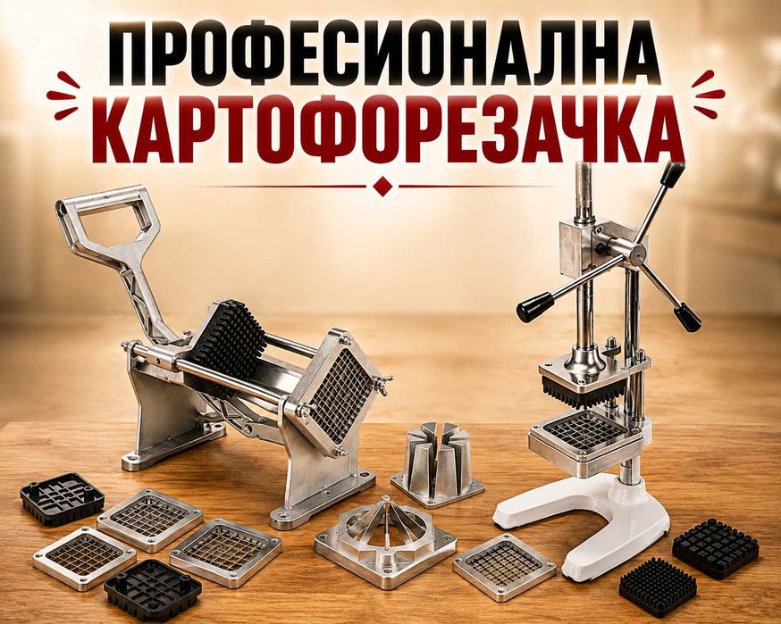 Картофорезачка професионална - 2 модела с комплект ножове