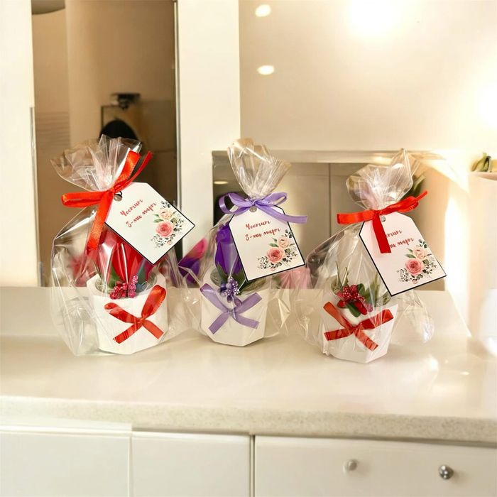 Мини кашпа с роза