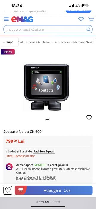 CarKit auto Bluetooth Nokia CK-600