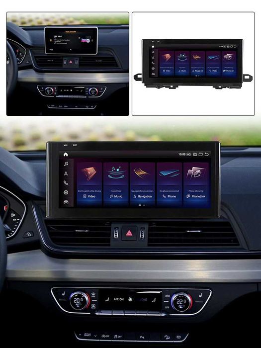 Navigatie Android 14 Audi Q5 Carplay Waze YouTube + CAMERA