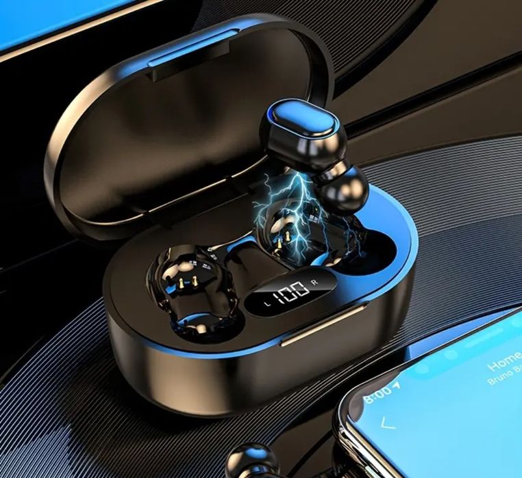 Безжични слушалки E7S с LED дисплей и микрофон