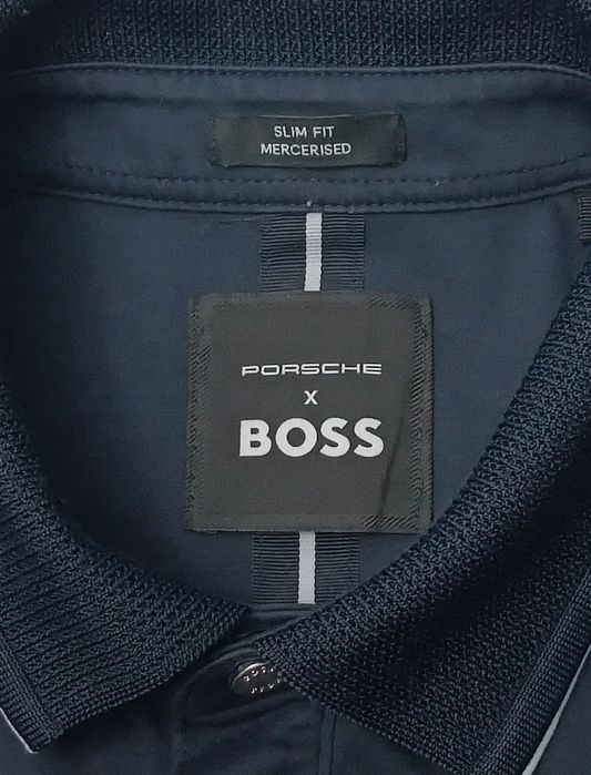 Hugo Boss x Porshe Polo Shirt оригинална тениска L Бос х Порше памучна поло фланелка