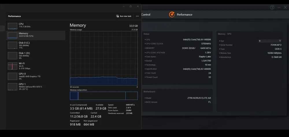 PC GAMING HIGH-END | i9-14900K + RTX 5070 Ti 16GB | 32GB DDR5 | 3 TB