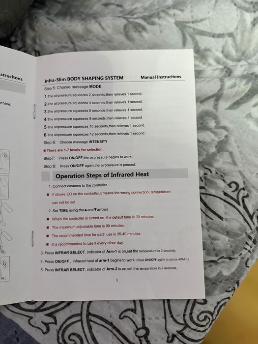 Лимфопреса с LED Светлина , загряване до 80 градуса