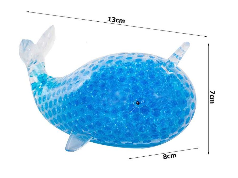 Jucarie antistres si relaxare cu gel model delfin albastru de strans