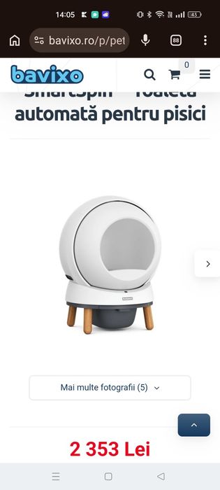 Litieră Automată Inteligentă PetSafe (Model Robot cu picioare) - Nouă/Testată