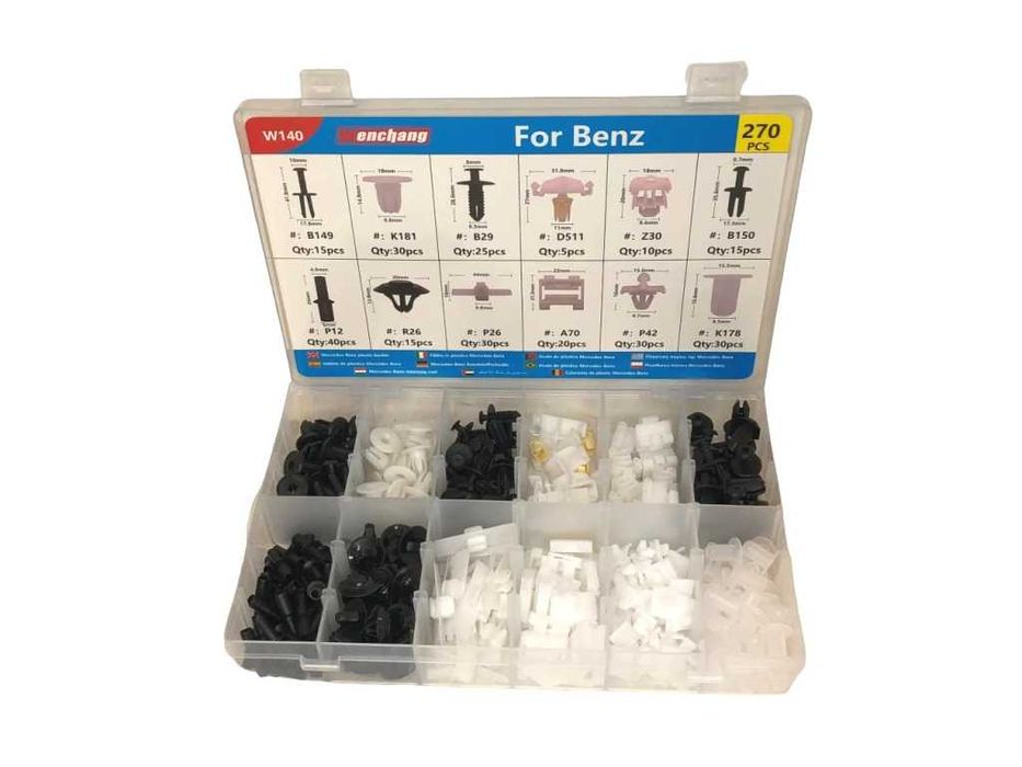 Крепежни елементи и щипки за MERCEDES кутия - 270 бр.