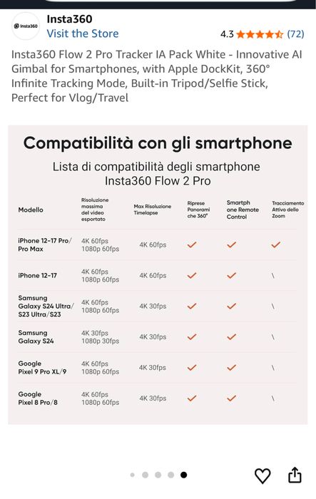 Insta360 Flow 2 Pro Creator Bundle, AI tracker kit, 2025 transport 0