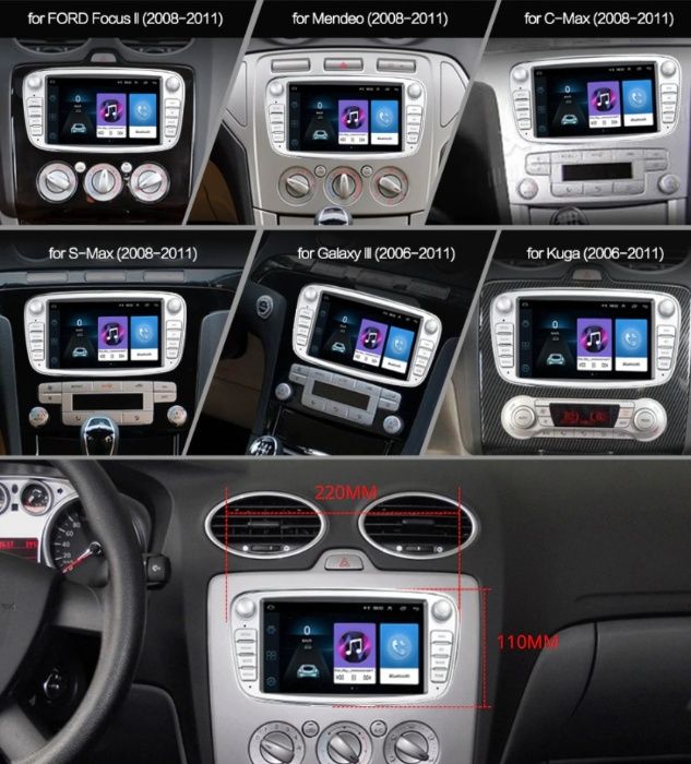Мултимедия 7" Android 13 за FORD Focus Mondeo Transit Kuga CARPLAY C