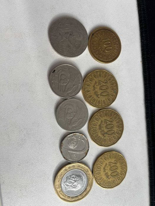 Set monede Tunisia (1997-2024) – 8 buc., 200/100/50 millimes + 1 dinar