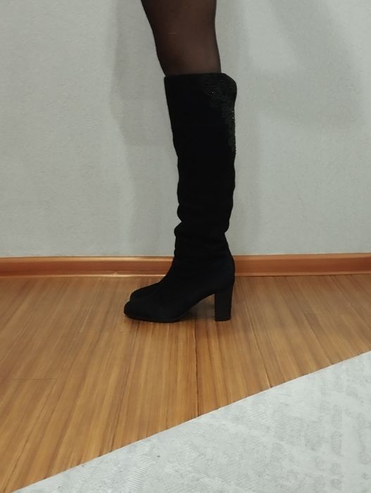 Сапоги зимние замшевые