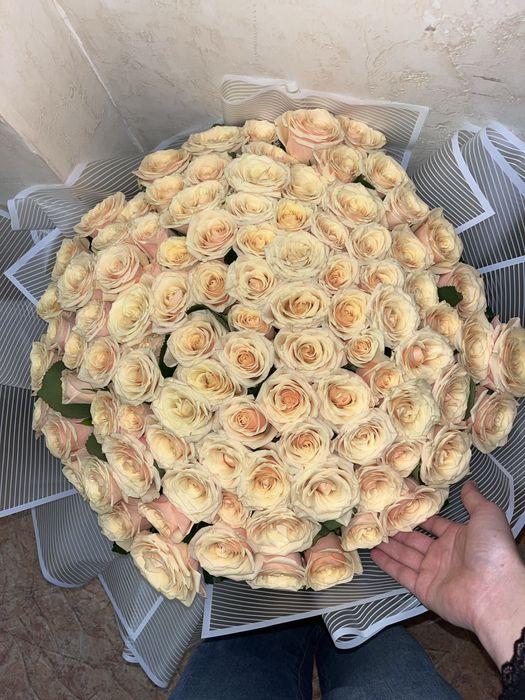 Желтые розы 84шт