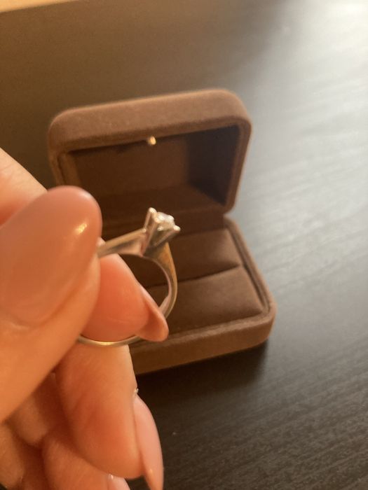 Inel aur alb 18k + diamant 0,20ct