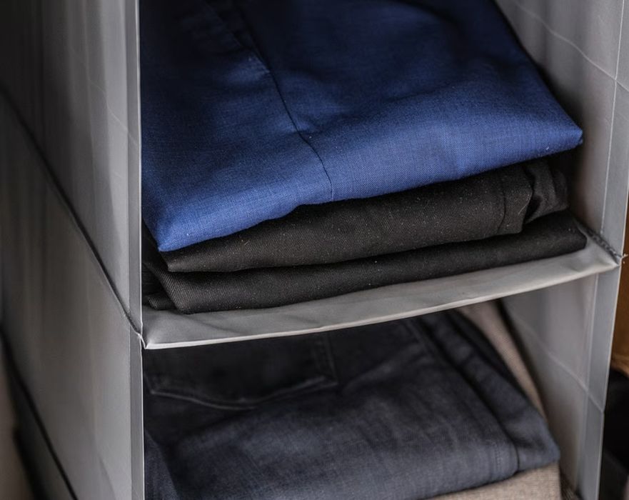 Depozitare cu 6 compartimente, gri închis, 35x45x125 cm