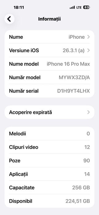 iPhone 16 PRO MAX - Desert Titanium - 256 gb