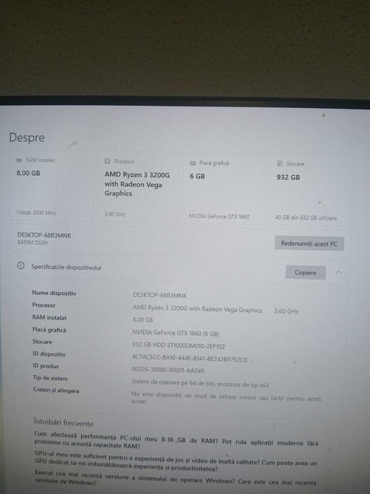 PC Gaming Entry-Level – GTX 1660 6GB / Ryzen 3 / 8GB RAM