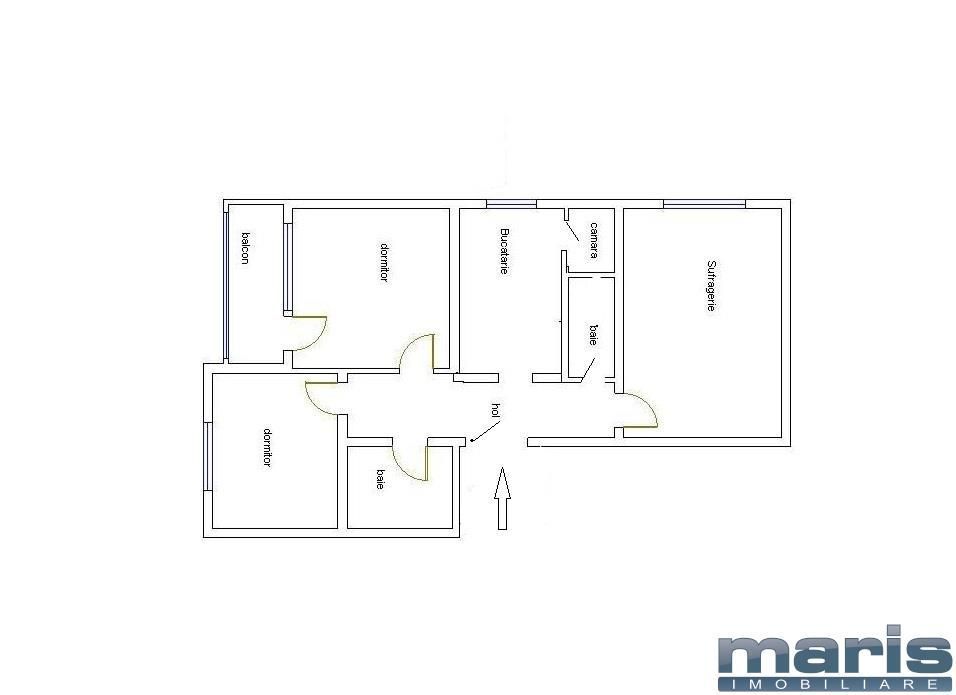 Apartament 3 camere 2 bai cartierul Tudor