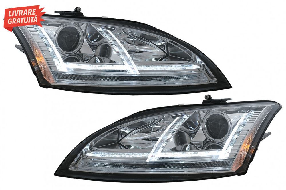 Faruri Xenon LED DRL Audi TT 8J (2006-2010) Crom Semnal Dinamic