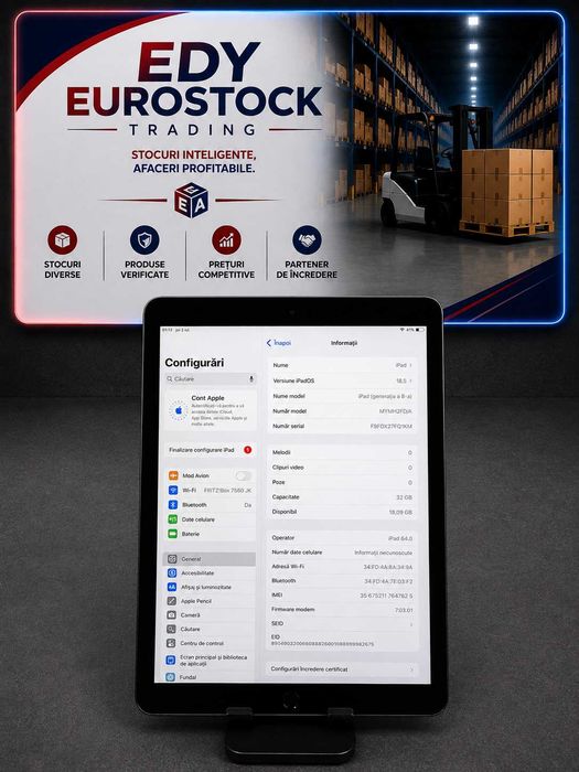 Apple IPad a 8-a generatie 32Gb, 10,2”, Wi-Fi și  SIM