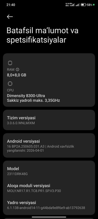 Poco X6 pro 5g .